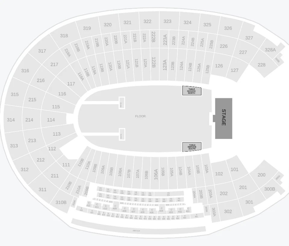 Seating chart: LA Memorial Coliseum - Complex